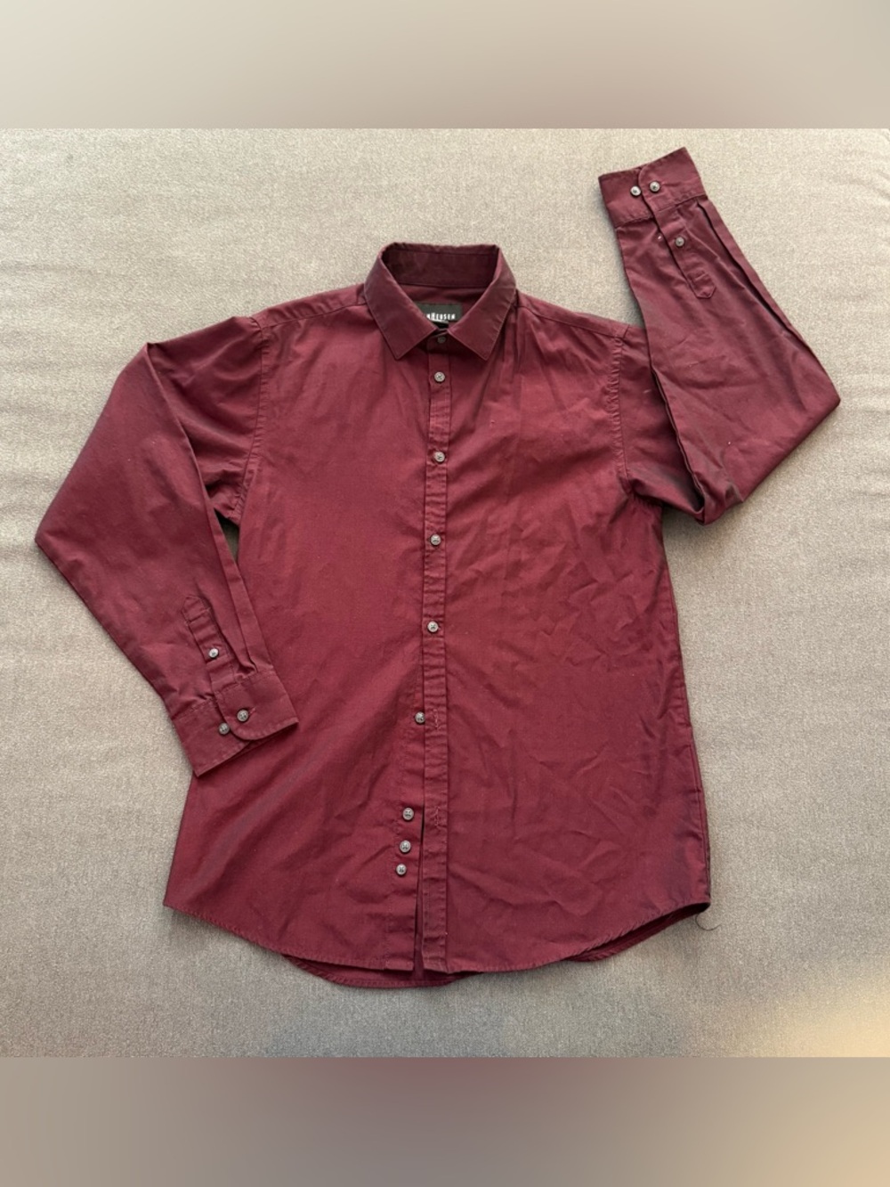 Van Heusen Kids Dark Burgundy Button-Up Dress Shirt